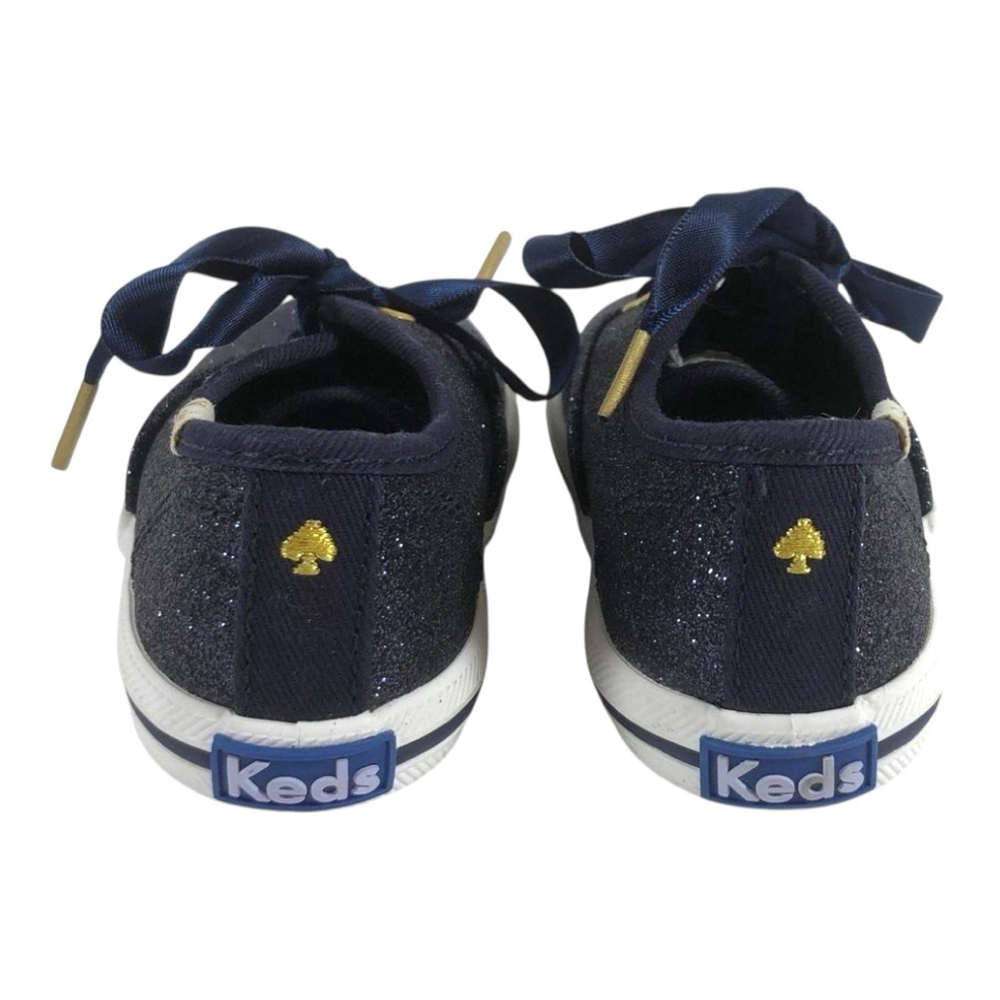 Little Girls Keds X Kate Spade Champion Glitter Sneakers Size 6Month Blue - Picture 3 of 8